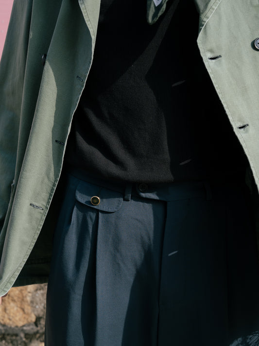 "DUNHILL" Grosvenor Wool Dress Pants