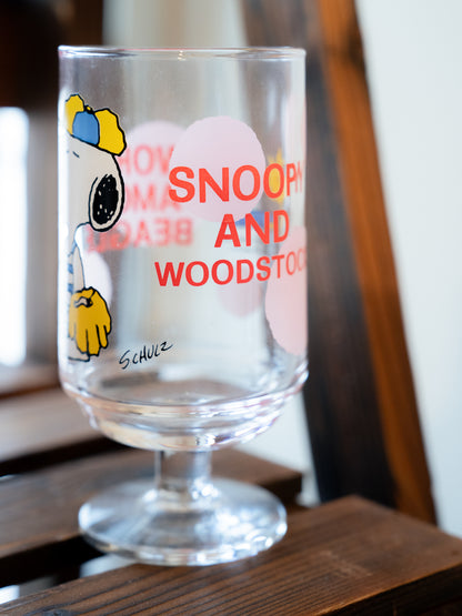 Old Snoopy Baseball Catcher Glass Tumbler