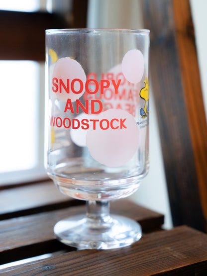 Old Snoopy Baseball Catcher Glass Tumbler