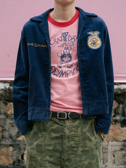 1980s FFA Blue Corduroy Jacket