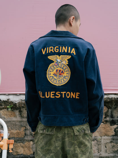 1980s FFA Blue Corduroy Jacket