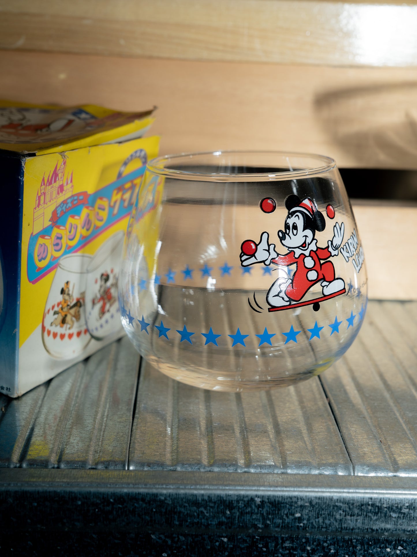 KIRIN LEMON x Disney Mickey Mouse Juggling Glass Swing Tumbler With Box