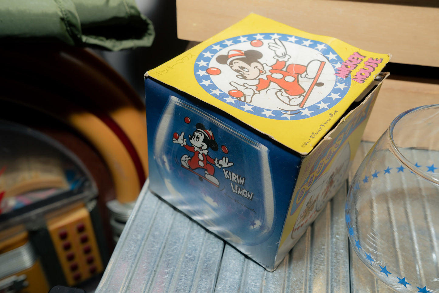 KIRIN LEMON x Disney Mickey Mouse Juggling Glass Swing Tumbler With Box