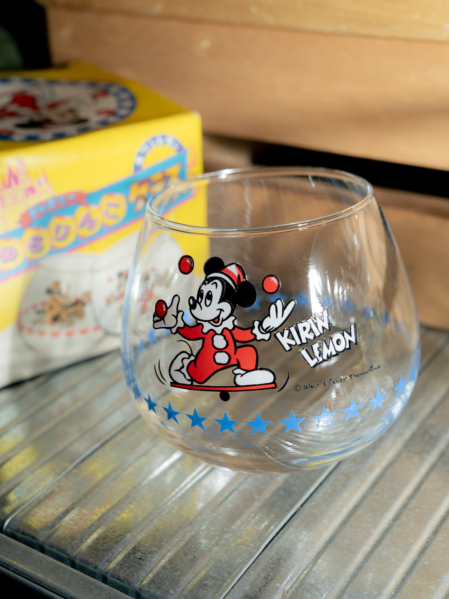 KIRIN LEMON x Disney Mickey Mouse Juggling Glass Swing Tumbler With Box