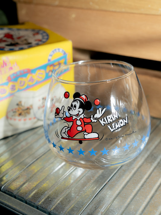KIRIN LEMON x Disney Mickey Mouse Juggling Glass Swing Tumbler With Box