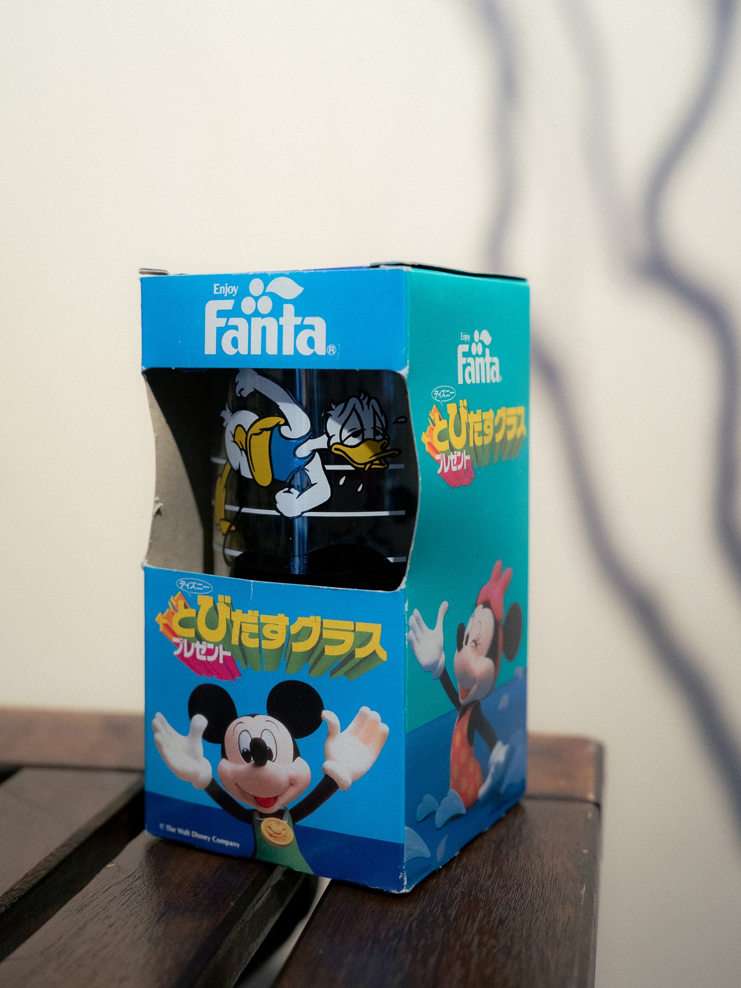 FANTA x DISNEY Running Race Novelty Glass Tumbler with box