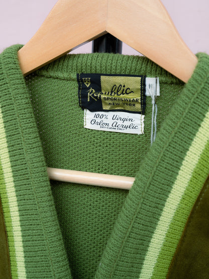 1960年代「共和國運動服」絨面革腈綸混合開襟衫