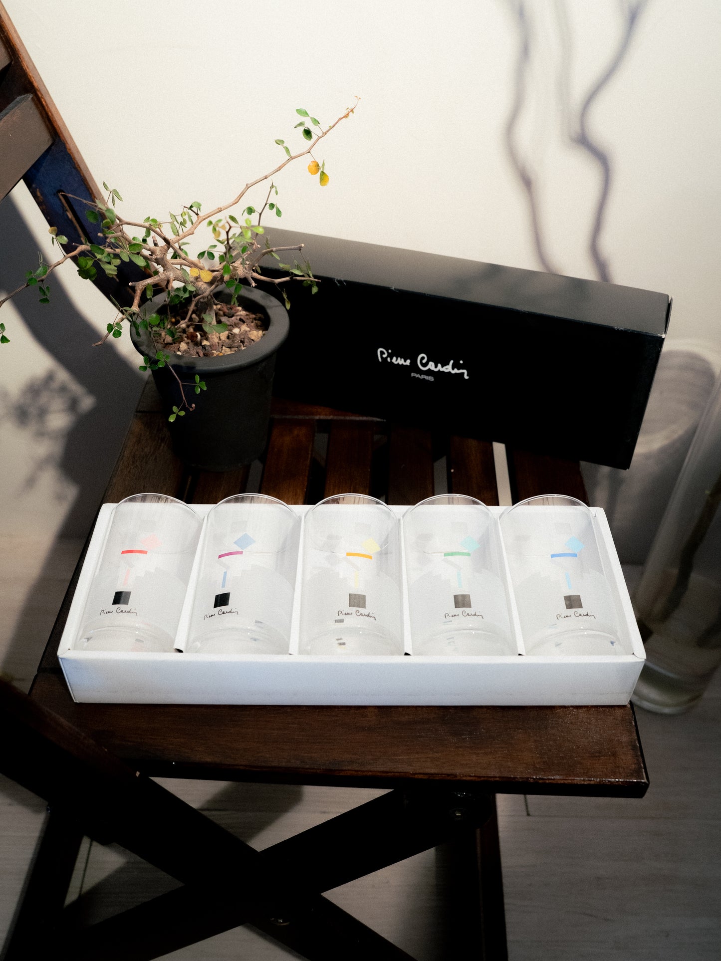 Circa 1970-80s "Pierre Cardin x Sasaki Glass" Tumblers Set of 5 With Box