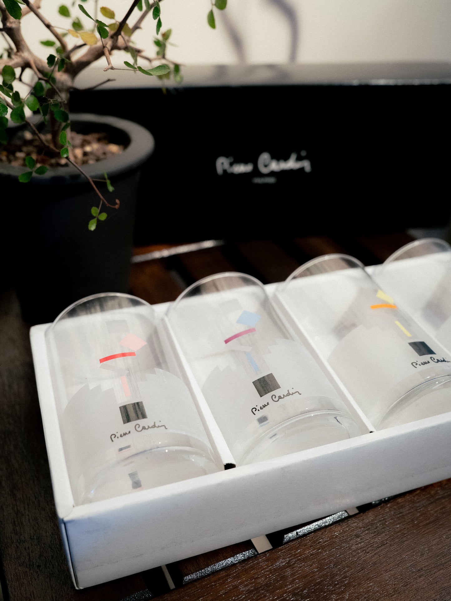 Circa 1970-80s "Pierre Cardin x Sasaki Glass" Tumblers Set of 5 With Box