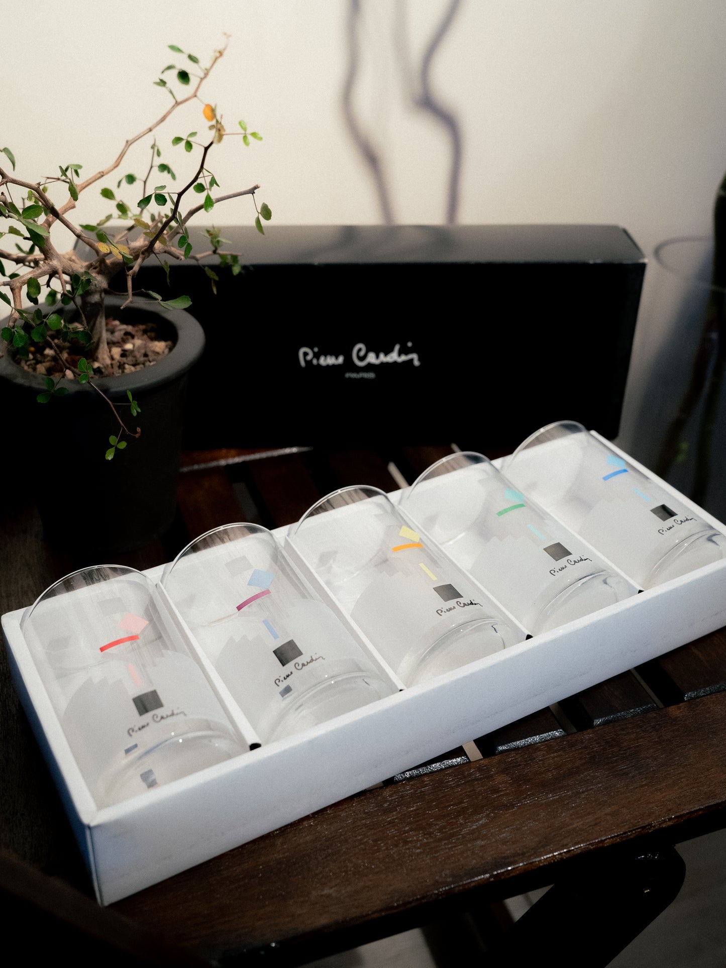 Circa 1970-80s "Pierre Cardin x Sasaki Glass" Tumblers Set of 5 With Box