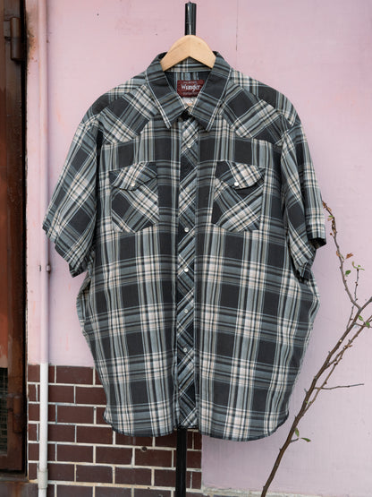 「Wrangler」格紋按扣短袖襯衫