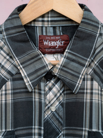 「Wrangler」格紋按扣短袖襯衫