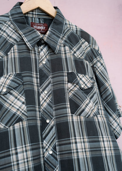 「Wrangler」格紋按扣短袖襯衫