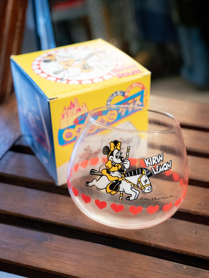 KIRIN LEMON x DISNEY Minnie Mouse Carousel Glass Swing Tumbler With Box