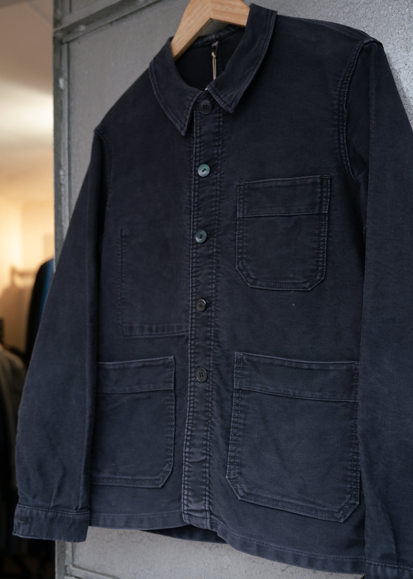 1960s French "Adolphe Lafont" Black Moleskin Jacket