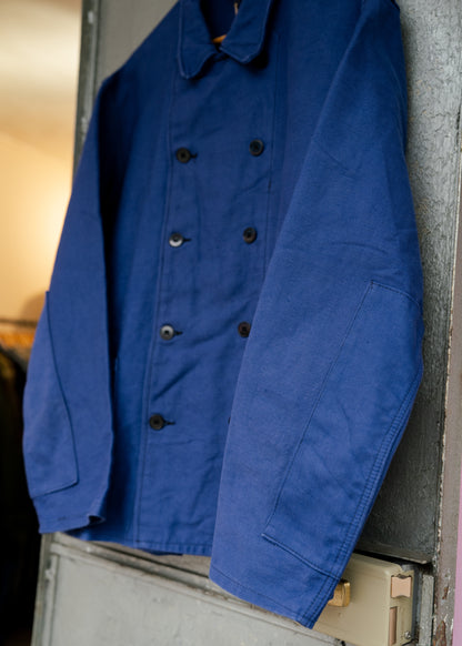 1950-60s French Cotton Twill Double Breasted Work Jacket