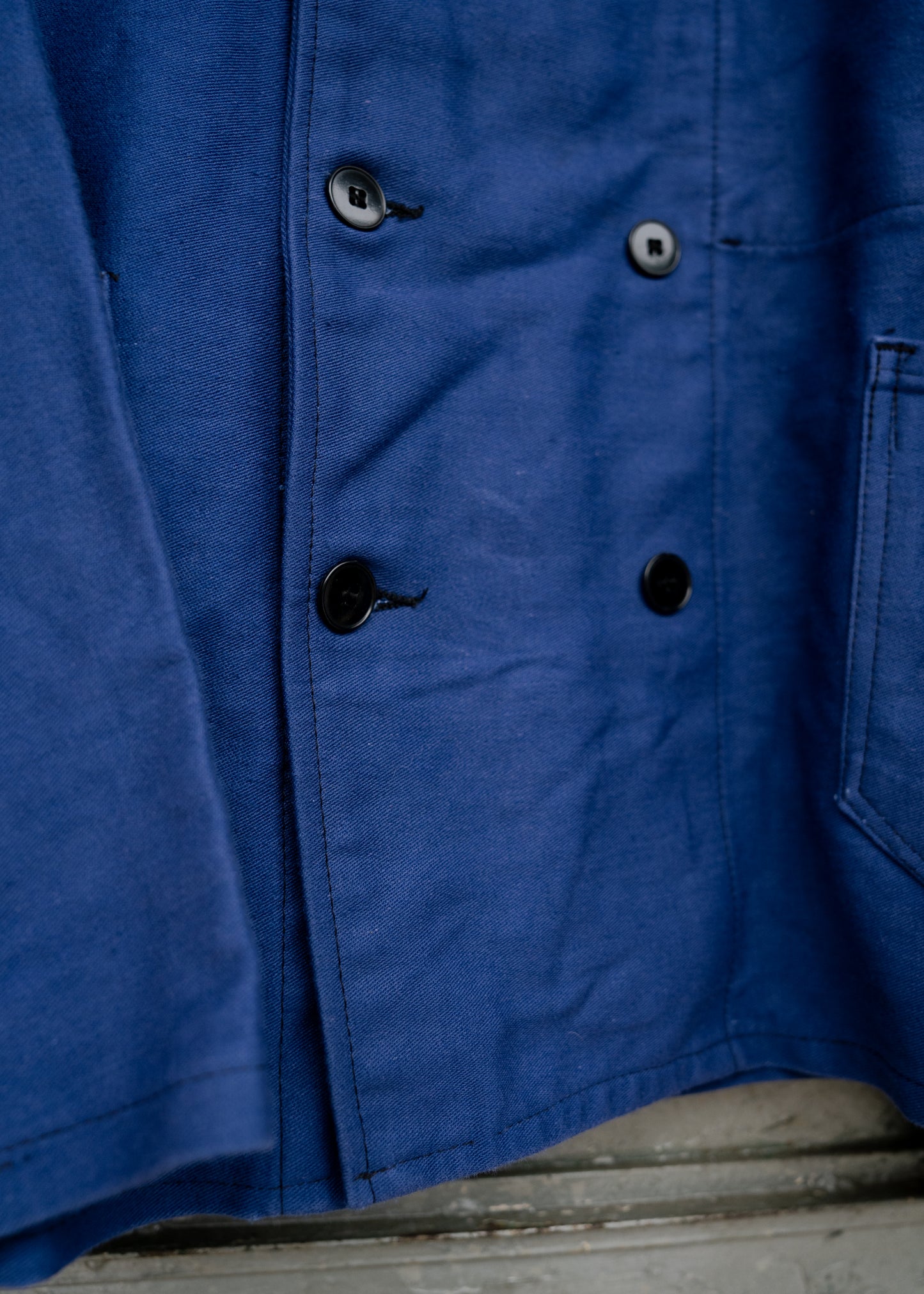 1950-60s French Cotton Twill Double Breasted Work Jacket
