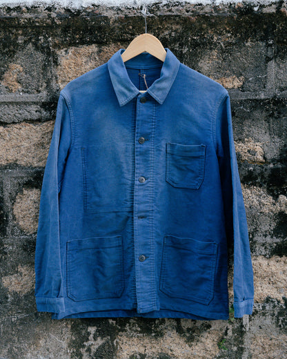 1960s French "BARBE BLEUE" Indigo Moleskin Jacket