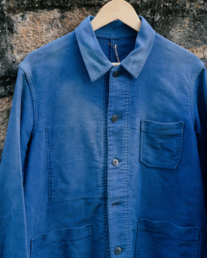 1960s French "BARBE BLEUE" Indigo Moleskin Jacket