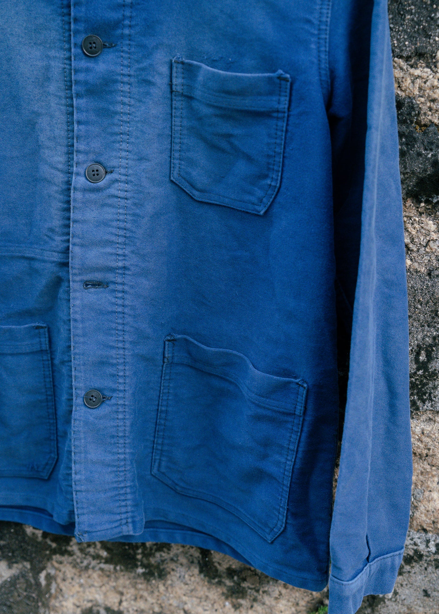 1960s French "BARBE BLEUE" Indigo Moleskin Jacket