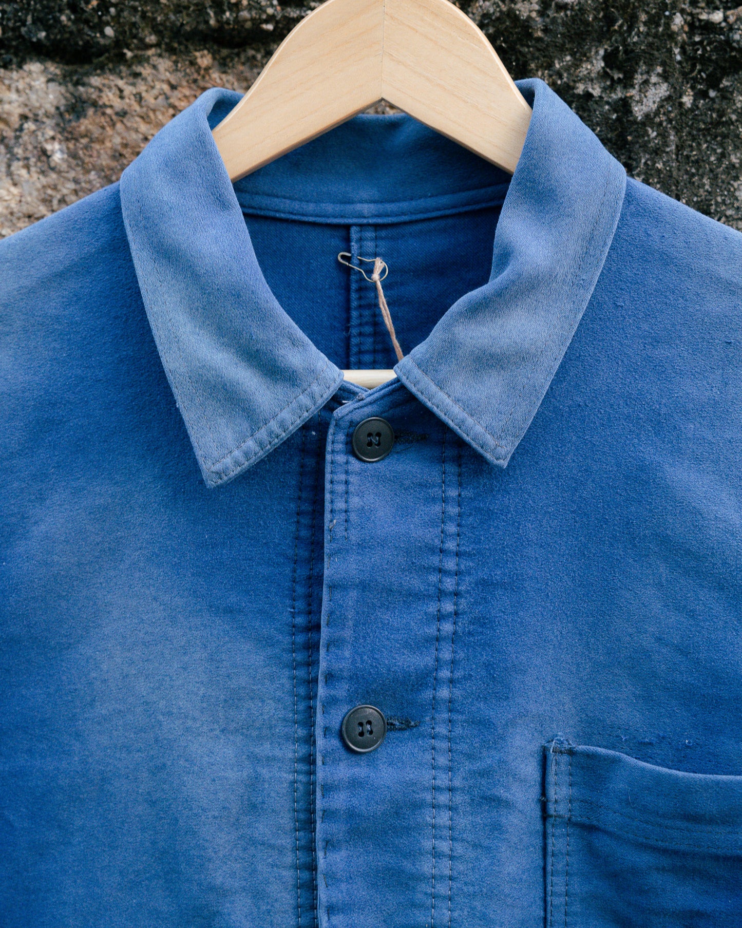 1960s French "BARBE BLEUE" Indigo Moleskin Jacket