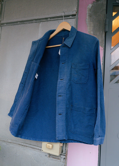 1960s French "BARBE BLEUE" Indigo Moleskin Jacket