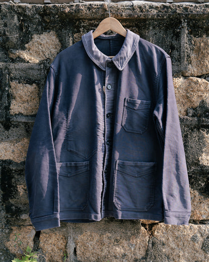 1950s French ”LE BEAU-FORT“ Black Moleskin Work Jacket