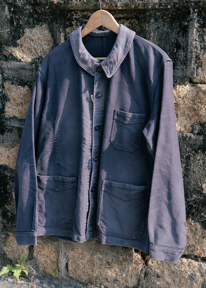 1950s French ”LE BEAU-FORT“ Black Moleskin Work Jacket