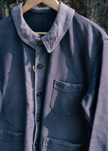 1950s French ”LE BEAU-FORT“ Black Moleskin Work Jacket