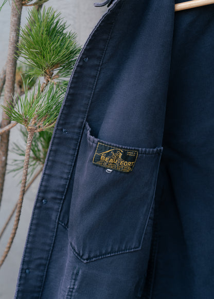1950s French ”LE BEAU-FORT“ Black Moleskin Work Jacket