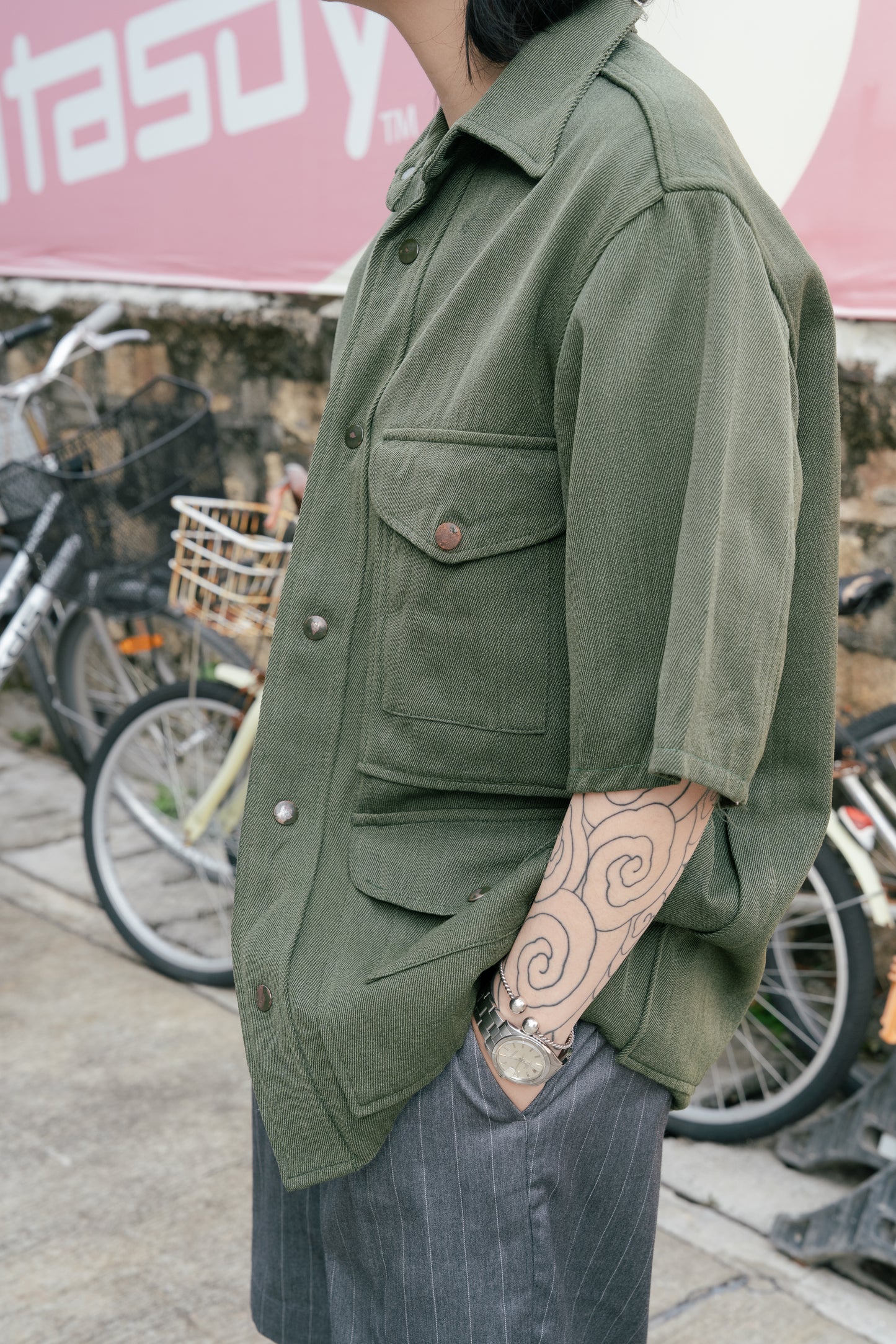 1950s DAY'S Ranger Whipcord Wool Cropped Sleeve Cruiser Jacket