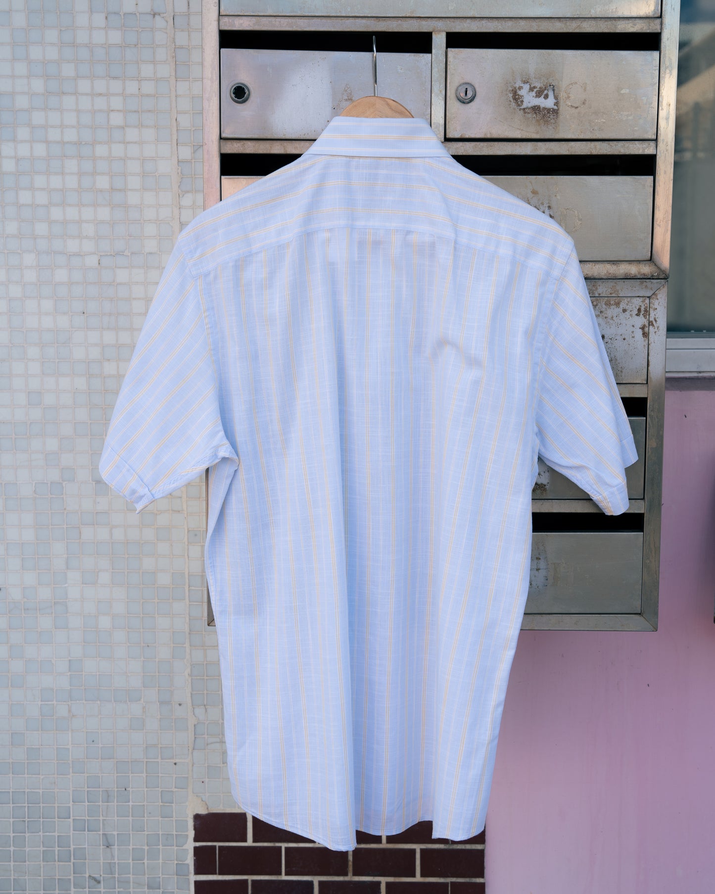 "SARTORIA ITALIANNA" Striped Short Sleeve Button-Up Shirt