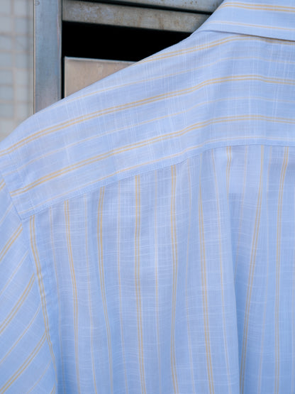 「SARTORIA ITALIANNA」ストライプ半袖ボタンアップシャツ