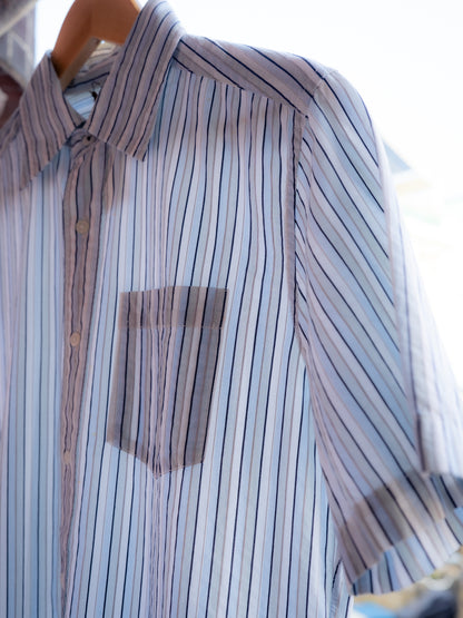 「INTERMEZZO」ストライプボタンアップシャツ