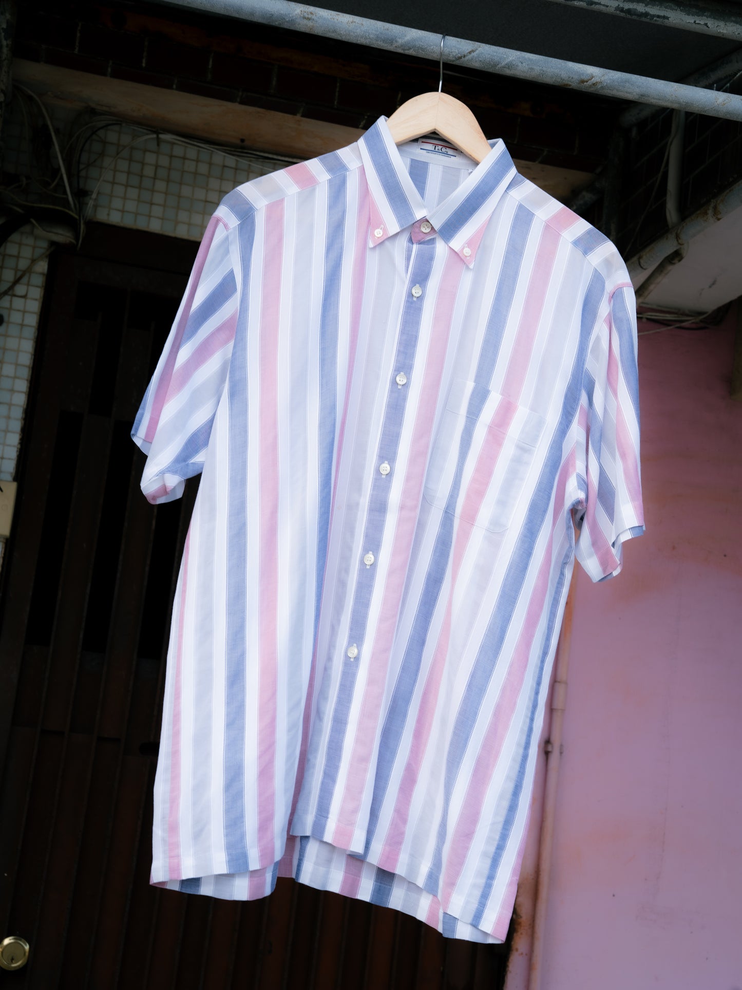 ”T&C“ Striped Button-Down Shirt