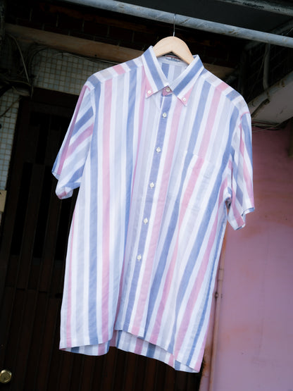 「T&amp;C」ストライプボタンダウンシャツ