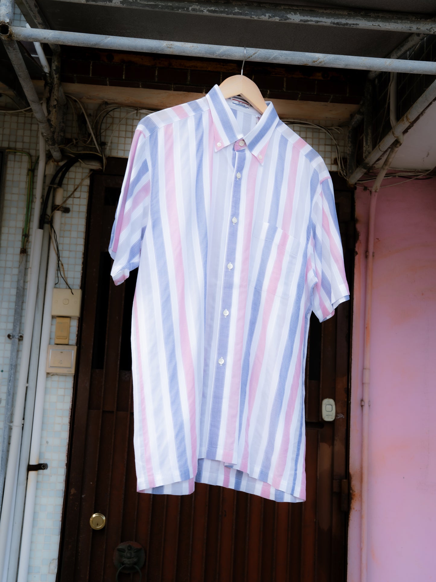 ”T&C“ Striped Button-Down Shirt