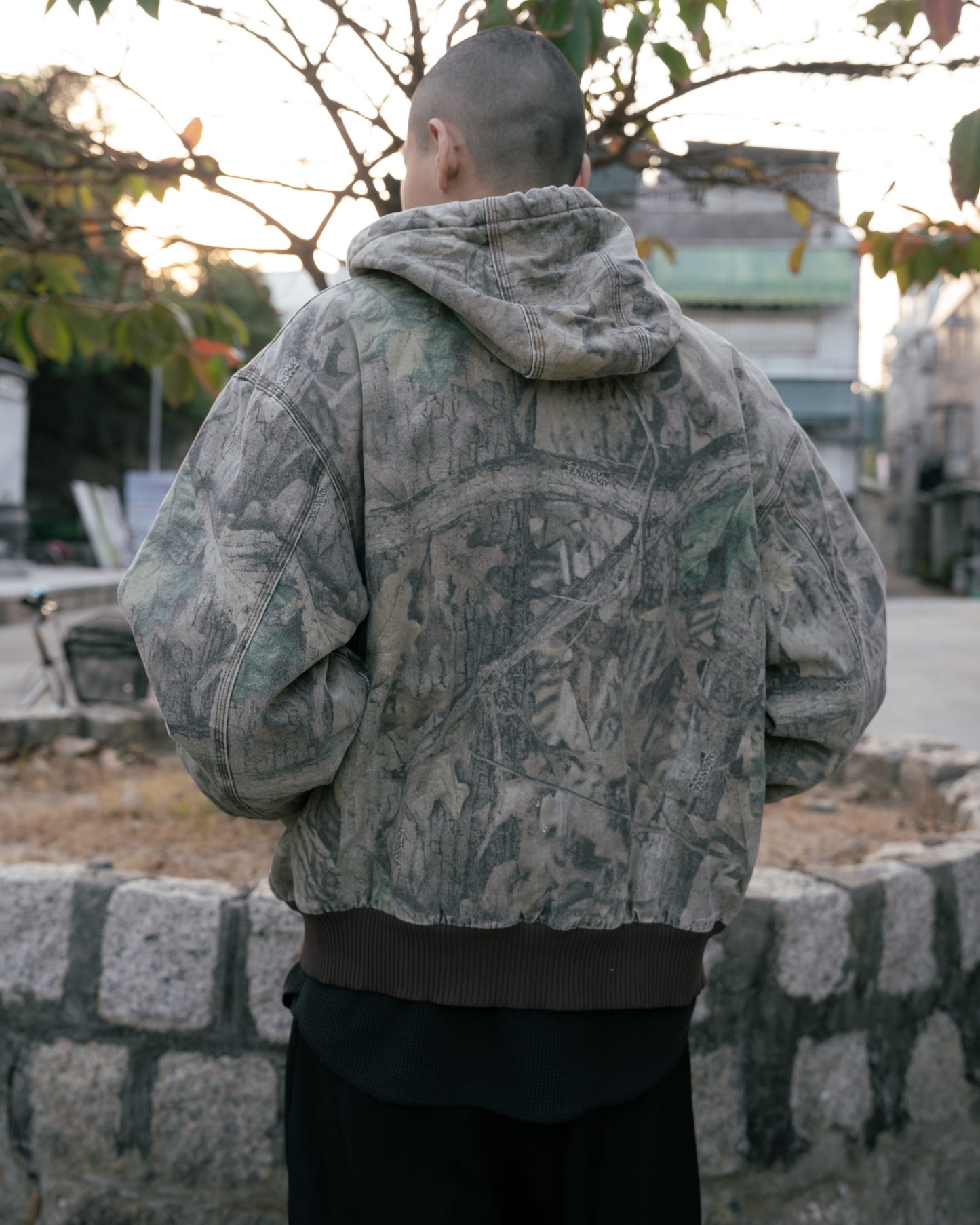 "WALLS BLACK DUCK" Tree Camo Zip-Up Hooded Jacket