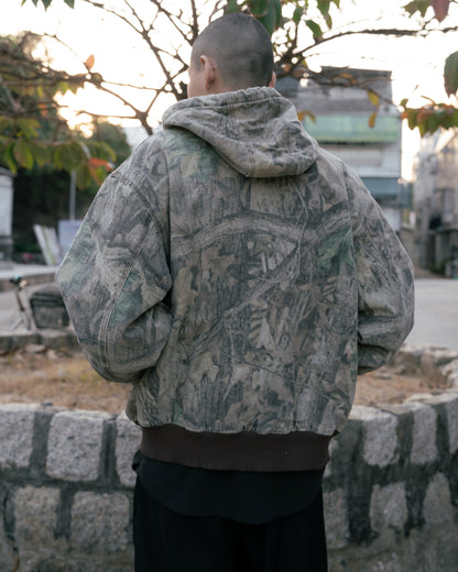 "WALLS BLACK DUCK" Tree Camo Zip-Up Hooded Jacket