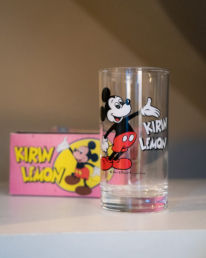 1980s KIRIN LEMON x DISNEY Mickey & Donald Glass Tumbler Box Set