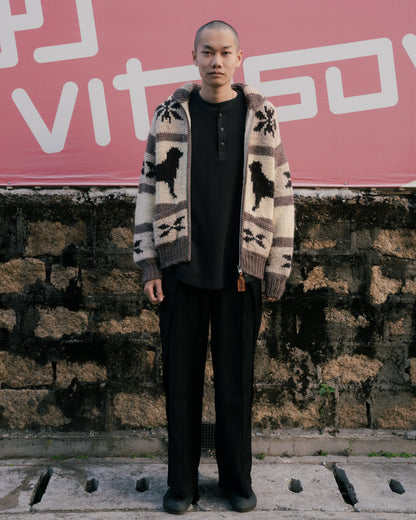 ~1990s "FIRST DOWN" Cowichan Knit Sweater