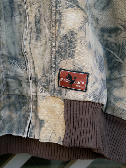 "WALLS BLACK DUCK" Tree Camo Zip-Up Hooded Jacket