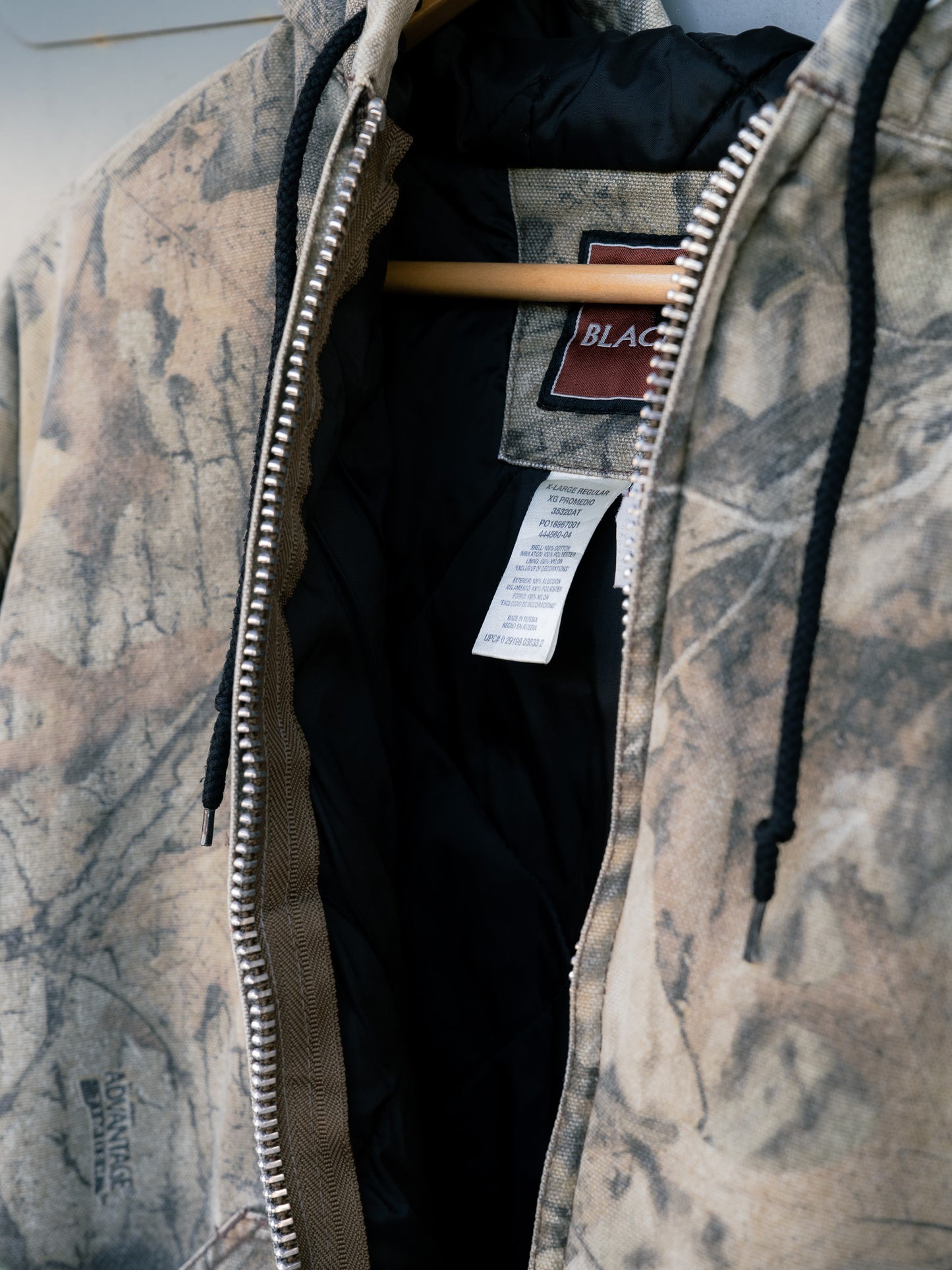 "WALLS BLACK DUCK" Tree Camo Zip-Up Hooded Jacket