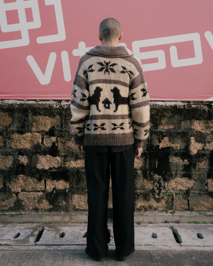 ~1990s "FIRST DOWN" Cowichan Knit Sweater