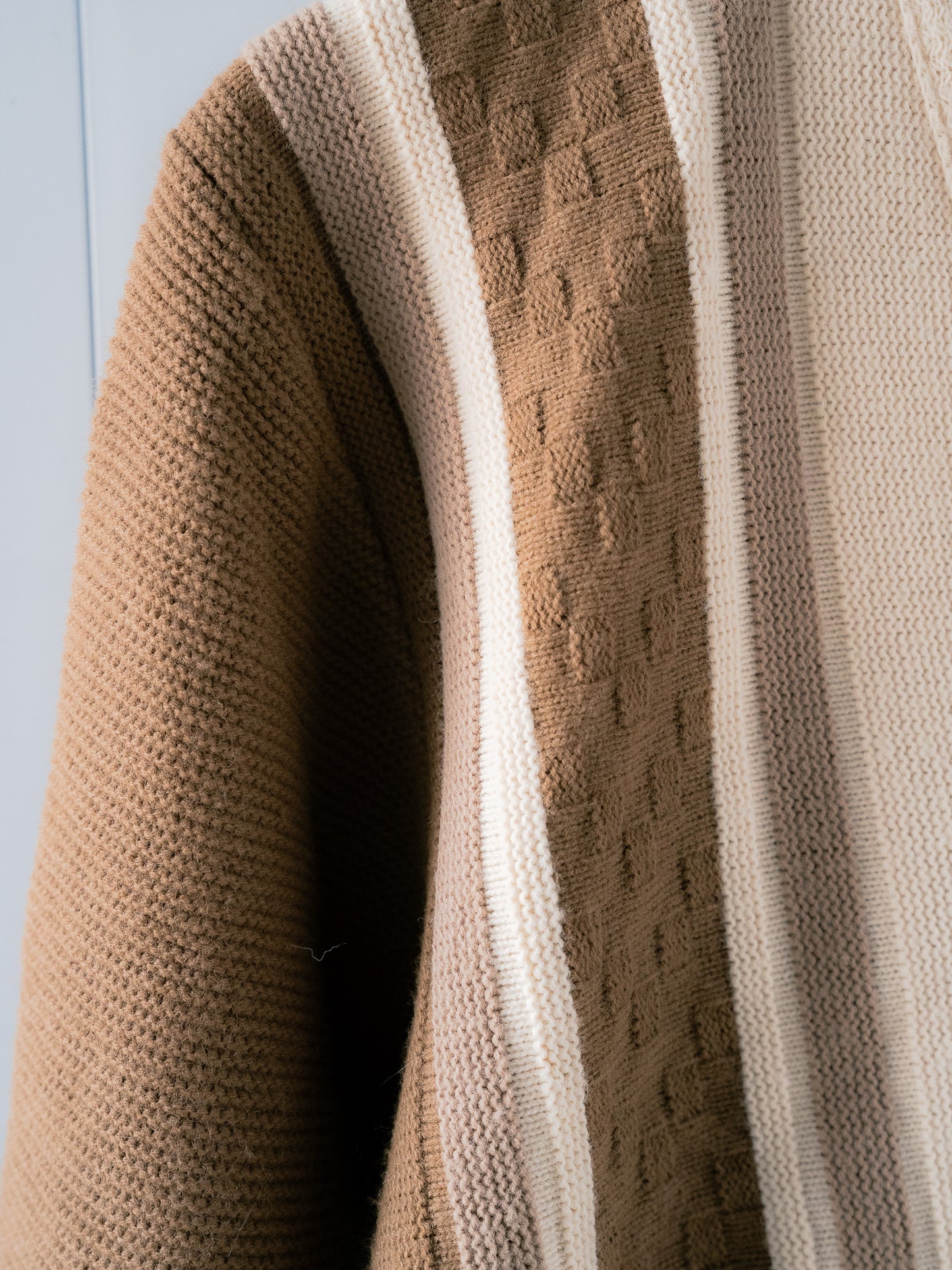 1960-70s "CAMPUS" Checkerboard Striped Knit Cardigan