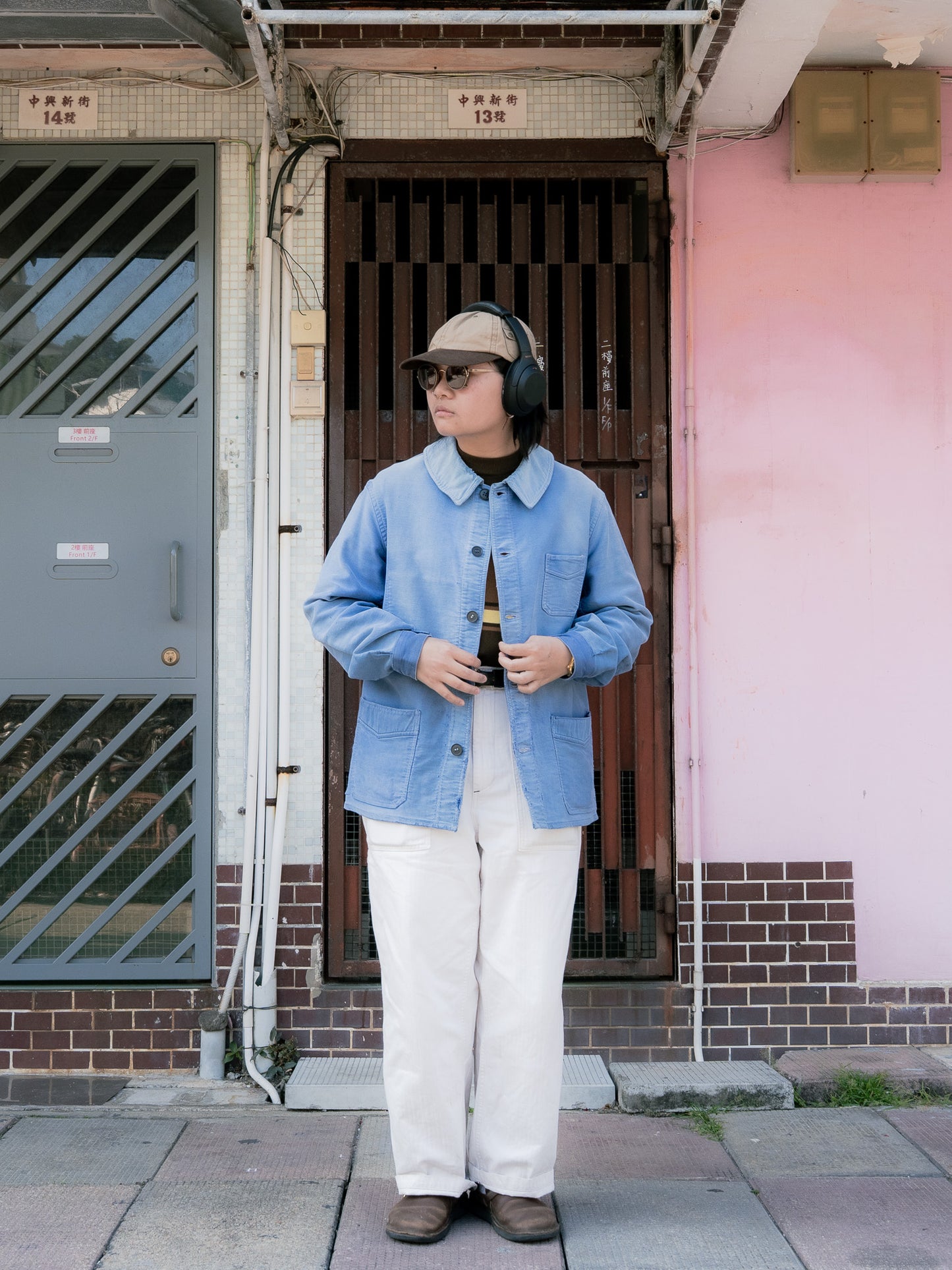 1940s French Indigo Moleskin Work Jacket