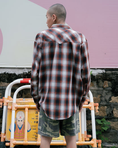 “PLAINS”長袖西式格子襯衫