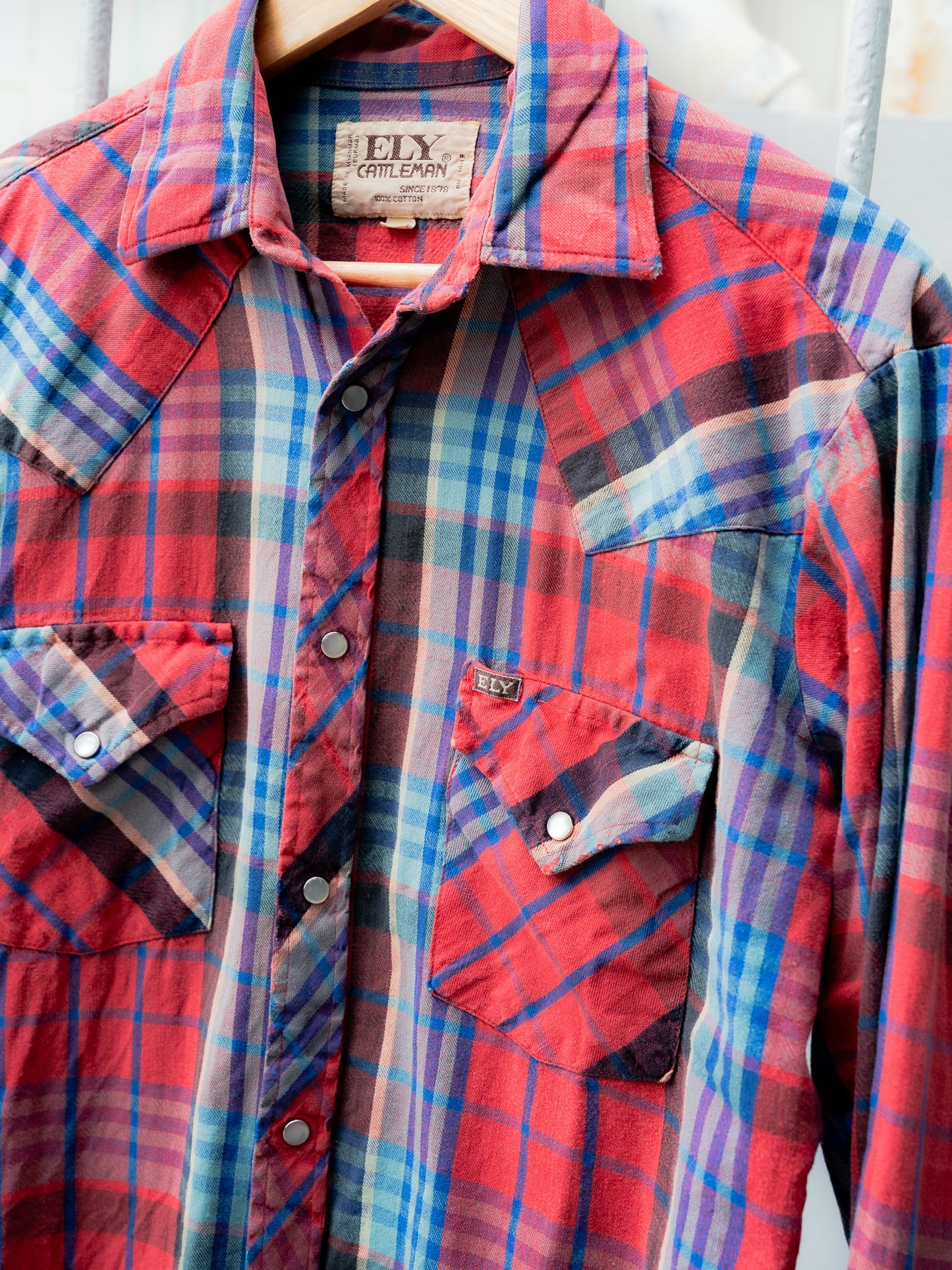 "ELY CATTLEMAN" Plaid Long Sleeves Snap Shirt