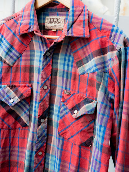 "ELY CATTLEMAN" Plaid Long Sleeves Snap Shirt
