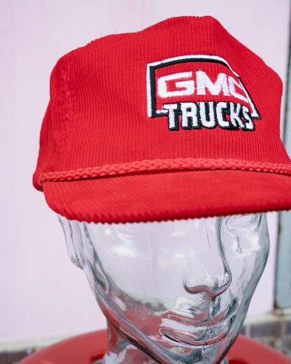 1980-90s "AmaPro" GMC TRUCKS Corduroy Zipback Rope Cap